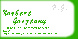 norbert gosztony business card